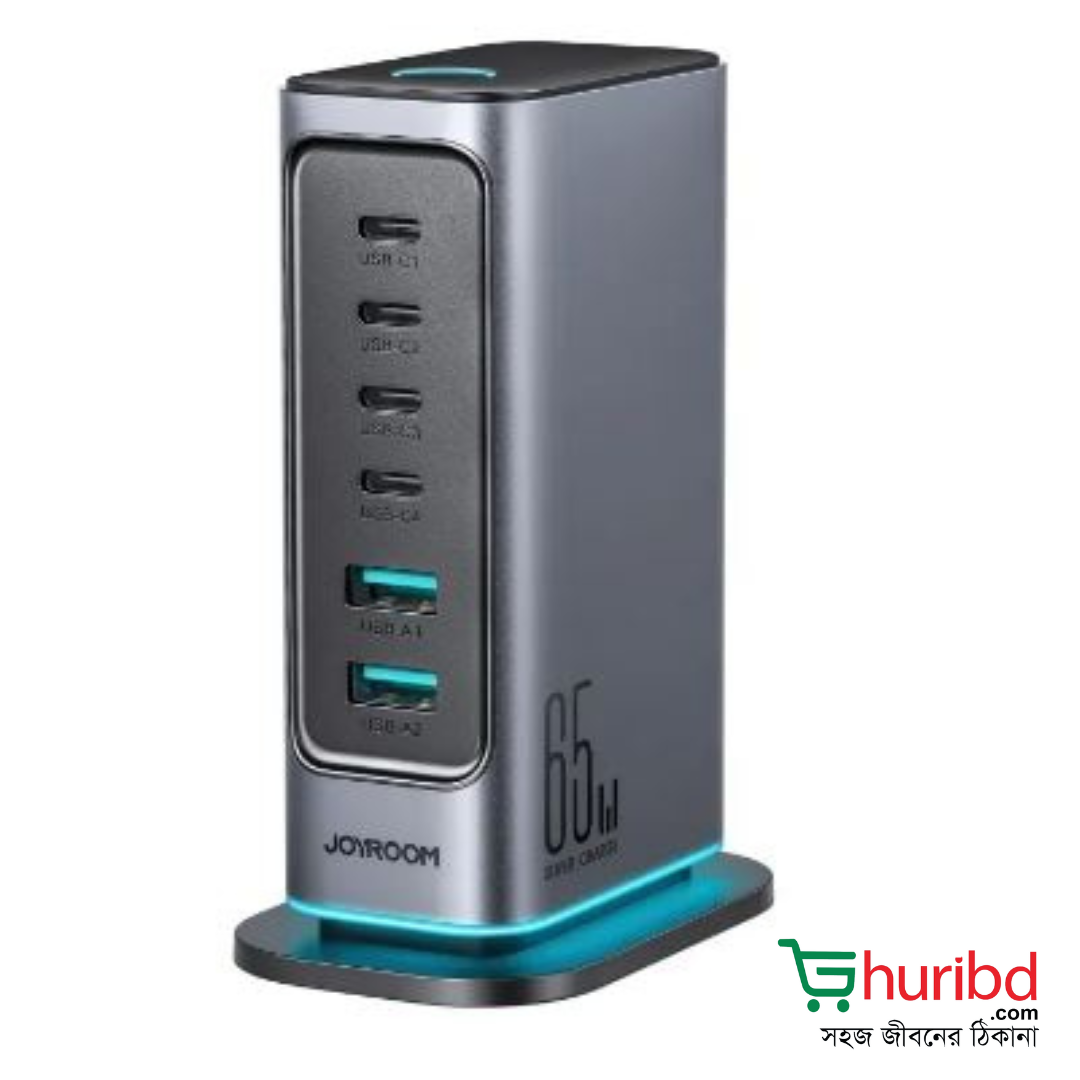 JOYROOM JR-TCM02 65W Gan Multi-port Power Station 4 USB-C and 2 USB-A (EU Plug)
